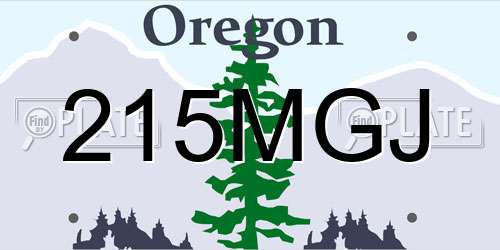 215MGJ Oregon License Plate