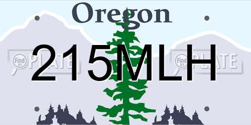 215MLH Oregon License Plate