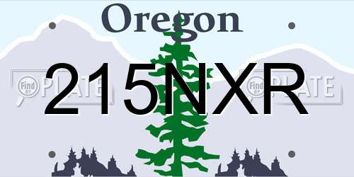 215NXR Oregon License Plate
