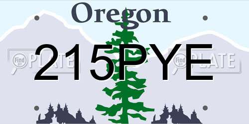 215PYE Oregon License Plate