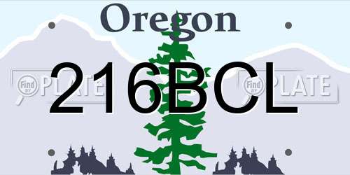 216BCL Oregon License Plate