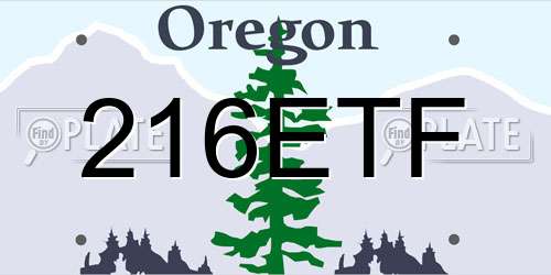 216ETF Oregon License Plate