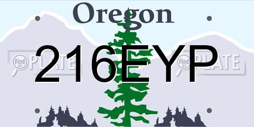 216EYP Oregon License Plate
