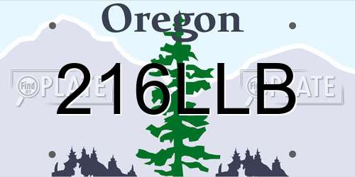216LLB Oregon License Plate