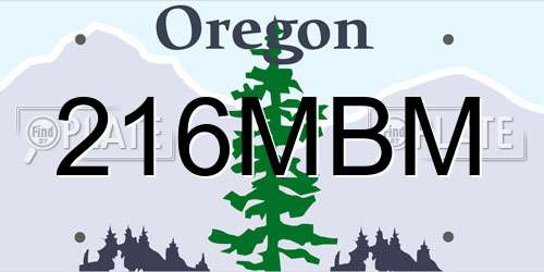 216MBM Oregon License Plate