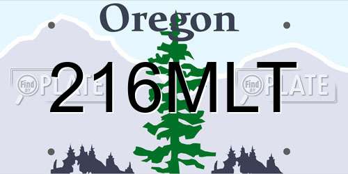 216MLT Oregon License Plate