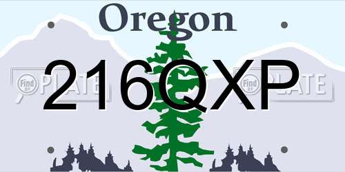 216QXP Oregon License Plate