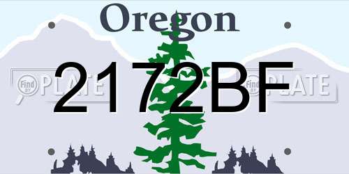 2172BF Oregon License Plate