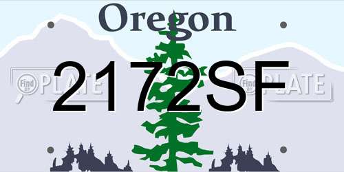 2172SF Oregon License Plate