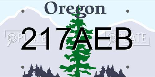 217AEB Oregon License Plate