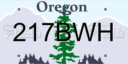 217BWH Oregon License Plate