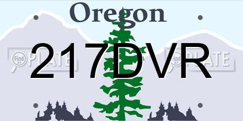 217DVR Oregon License Plate