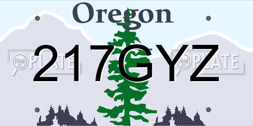217GYZ Oregon License Plate