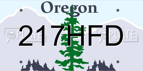 217HFD Oregon License Plate