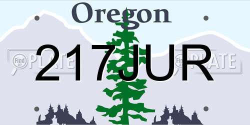 217JUR Oregon License Plate