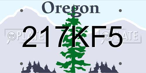 217KF5 Oregon License Plate
