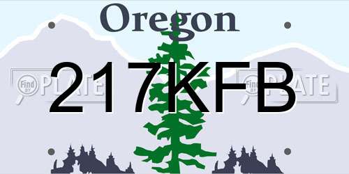 217KFB Oregon License Plate