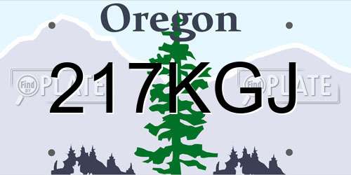 217KGJ Oregon License Plate