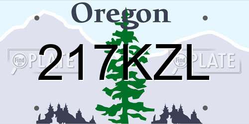 217KZL Oregon License Plate