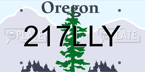 217LLY Oregon License Plate
