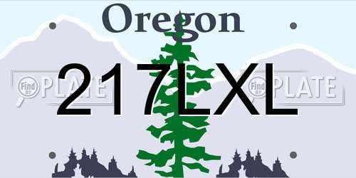 217LXL Oregon License Plate