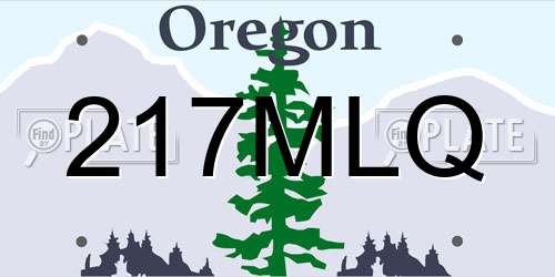 217MLQ Oregon License Plate
