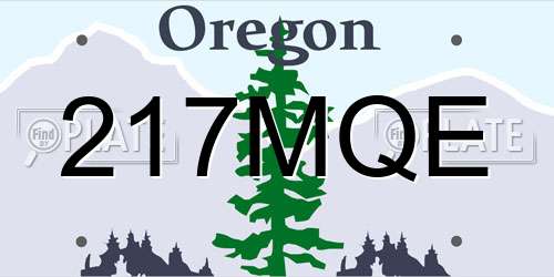 217MQE Oregon License Plate