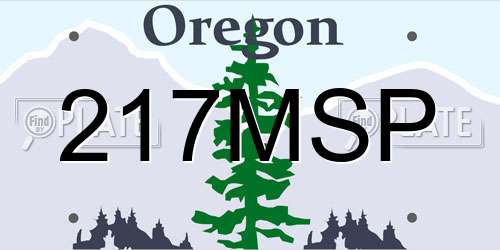 217MSP Oregon License Plate