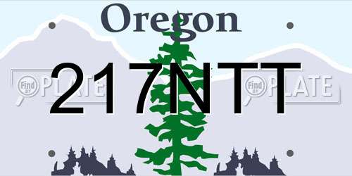 217NTT Oregon License Plate