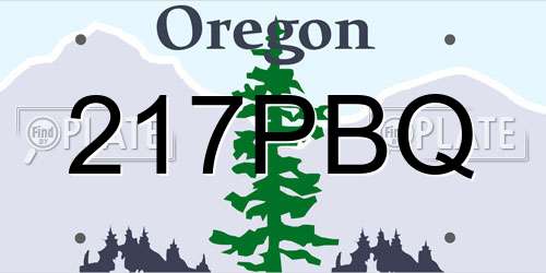 217PBQ Oregon License Plate