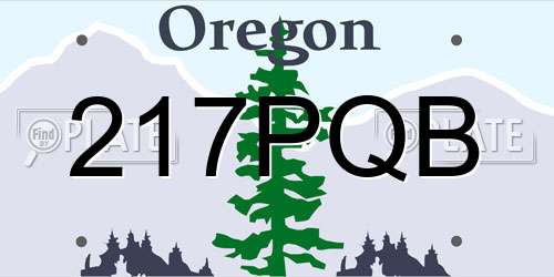217PQB Oregon License Plate
