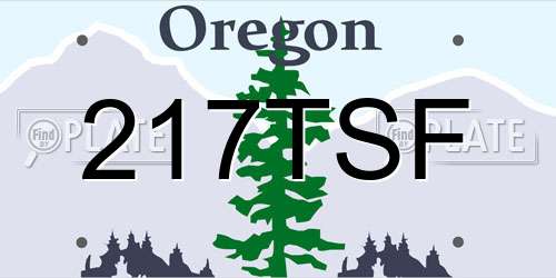 217TSF Oregon License Plate