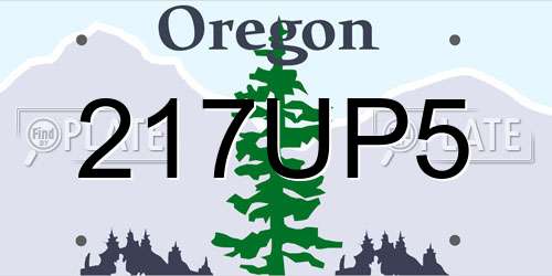 217UP5 Oregon License Plate