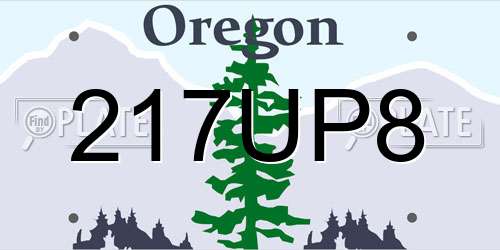 217UP8 Oregon License Plate