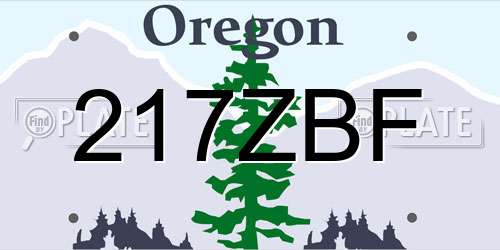217ZBF Oregon License Plate