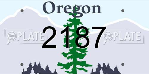 2187 Oregon License Plate