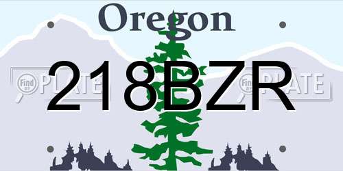 218BZR Oregon License Plate