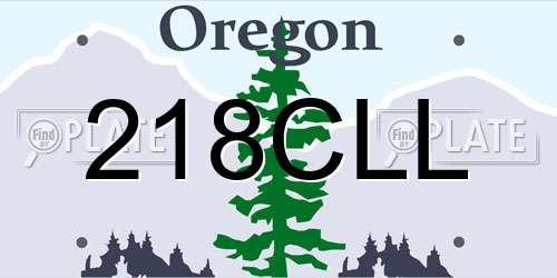 218CLL Oregon License Plate