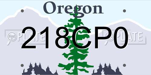218CP0 Oregon License Plate
