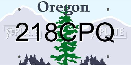 218CPQ Oregon License Plate