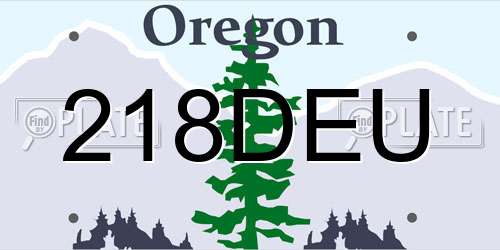 218DEU Oregon License Plate
