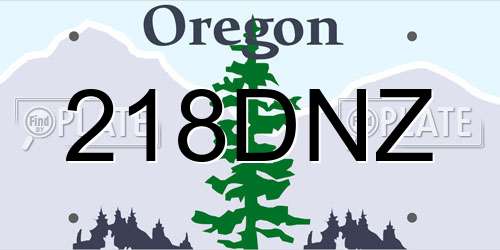 218DNZ Oregon License Plate