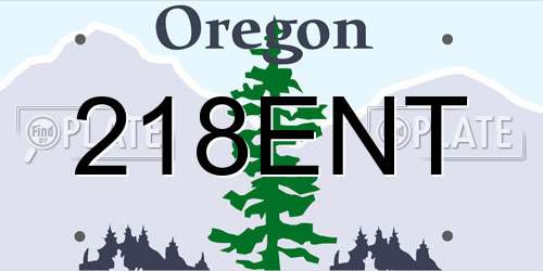 218ENT Oregon License Plate