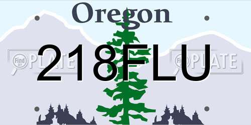 218FLU Oregon License Plate