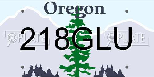 218GLU Oregon License Plate