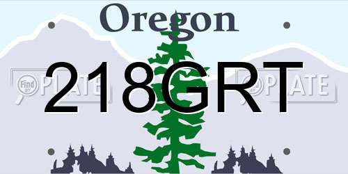 218GRT Oregon License Plate