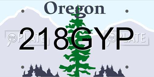 218GYP Oregon License Plate
