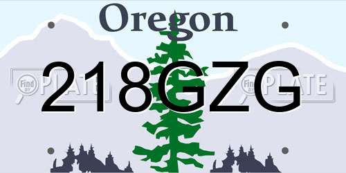 218GZG Oregon License Plate