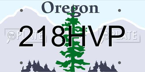 218HVP Oregon License Plate
