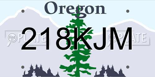 218KJM Oregon License Plate